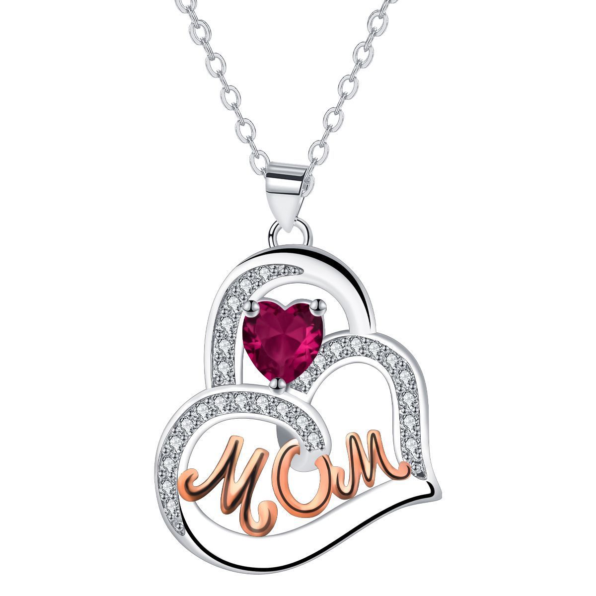 High-grade MOM Necklace Women's Mother's Day Jewelry Heart-shaped Pendant
