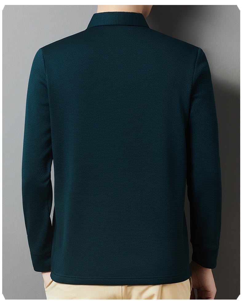 Red Dragonfly Men's Casual Tops Long-Sleeved Polo Shirt