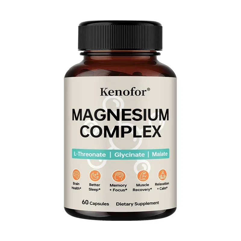 Magnesium Complex Supplement with L-threonine, Glycine, and Malate To Support Brain Health, Memory, Concentration, and Sleep