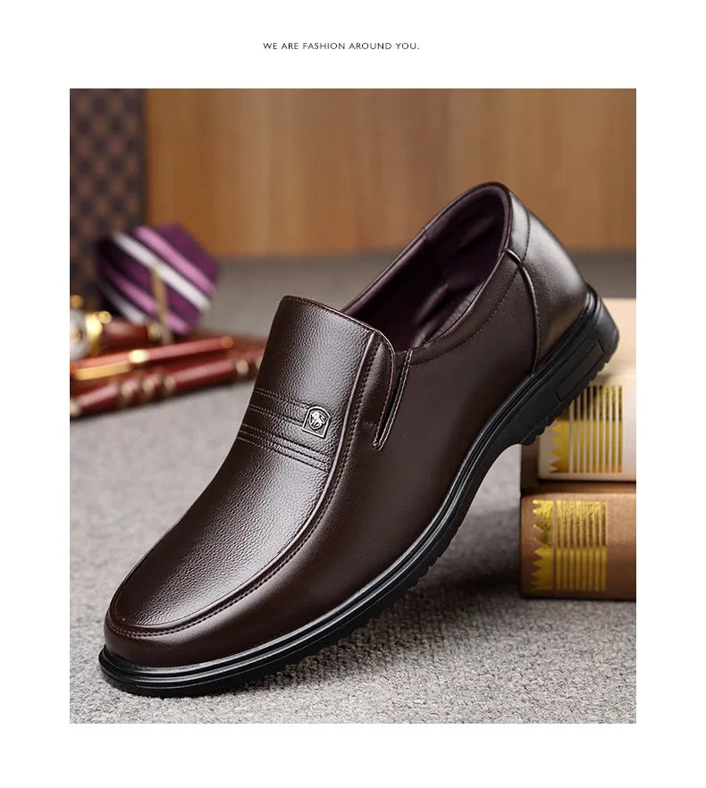 Shoes Men Loafers Genuine Leather Handmade Slip On Business Casual Shoes Classic Soft Leather Hombre Breathable Men Shoes Flat