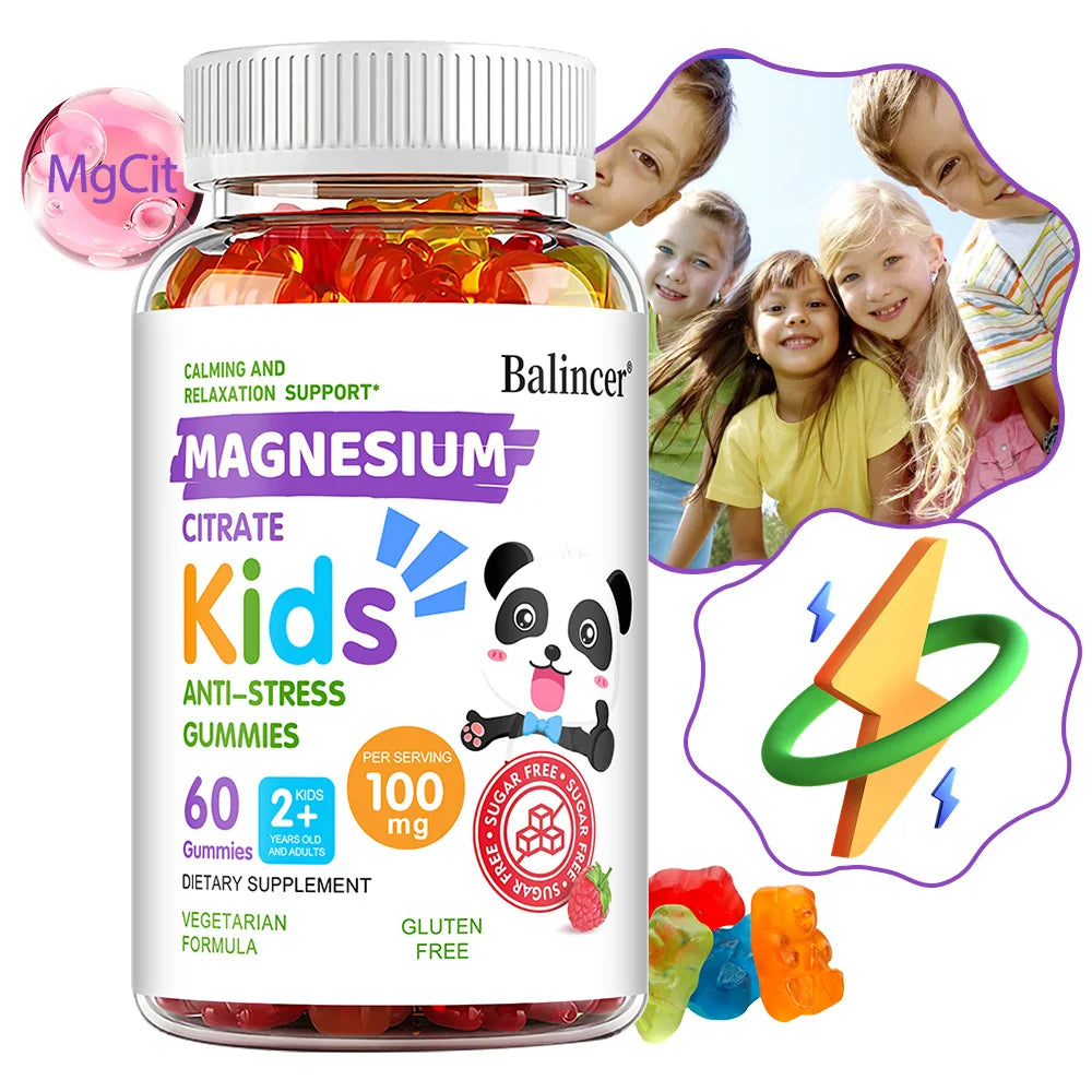 Magnesium Citrate Gummies - Calming, Anti-stress, Promote Healthy Sleep, Improve Memory, Concentration, Nutritional Supplement