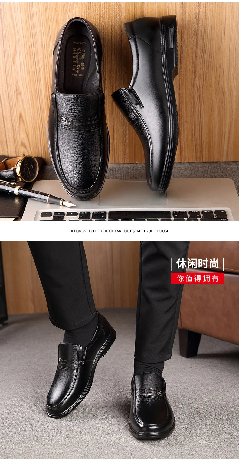 Shoes Men Loafers Genuine Leather Handmade Slip On Business Casual Shoes Classic Soft Leather Hombre Breathable Men Shoes Flat