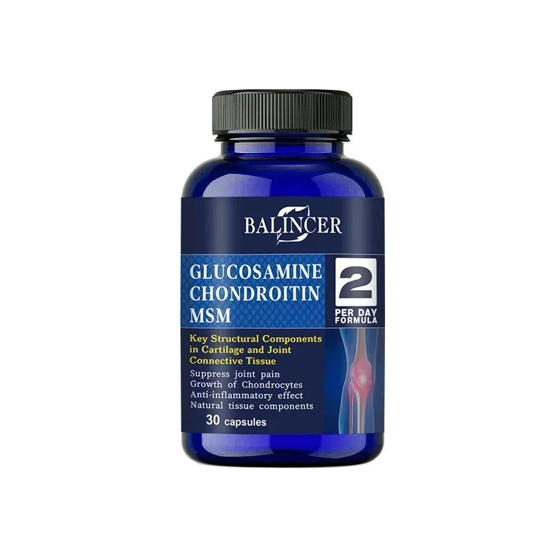 Glucosamine Chondroitin MSM Capsules, for Joint Health, Promotes Bone and Joint Mobility, Dietary Supplement