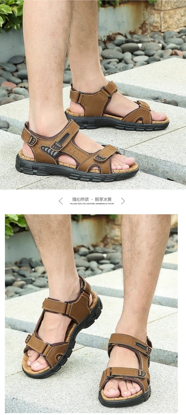 Summer Men's Sandals 2024 Trending Adult Men's Sandal Original Brands Shoes Man's Leather Sandal Sandals for Boys