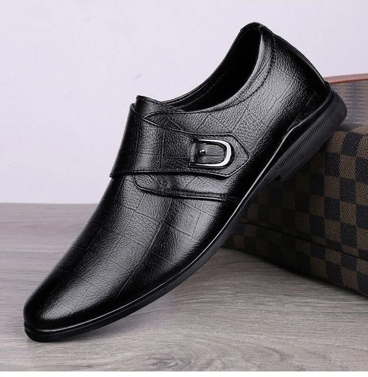 Social Shoe for Men Black Breathable In Summer Brown Dress Shoes Man Clothing High Quality Fashion 2024 Style Leather Casual 39