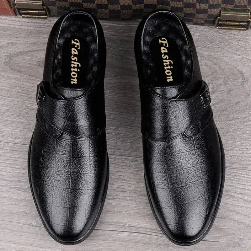 Social Shoe for Men Black Breathable In Summer Brown Dress Shoes Man Clothing High Quality Fashion 2024 Style Leather Casual 39