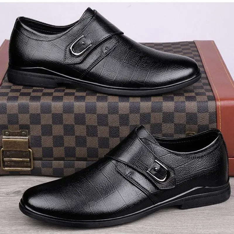 Social Shoe for Men Black Breathable In Summer Brown Dress Shoes Man Clothing High Quality Fashion 2024 Style Leather Casual 39