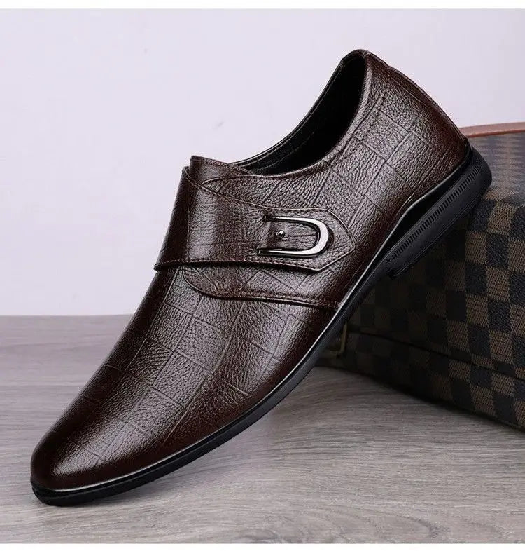 Social Shoe for Men Black Breathable In Summer Brown Dress Shoes Man Clothing High Quality Fashion 2024 Style Leather Casual 39