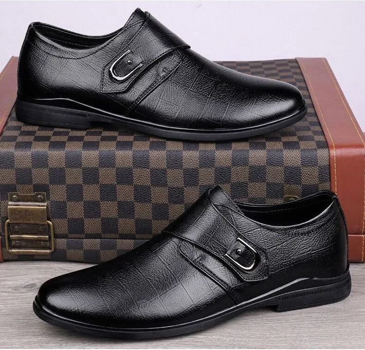 Social Shoe for Men Black Breathable In Summer Brown Dress Shoes Man Clothing High Quality Fashion 2024 Style Leather Casual 39