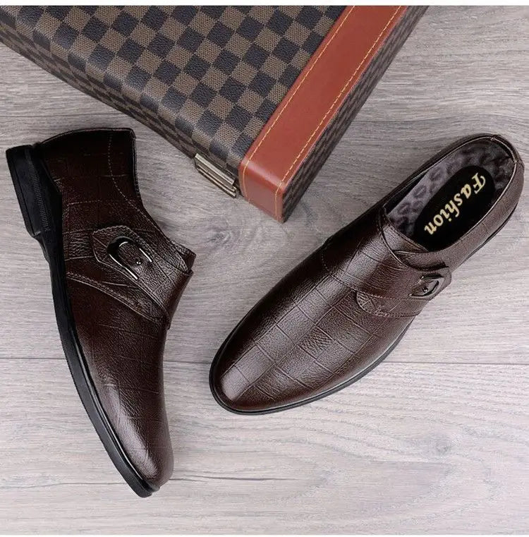 Social Shoe for Men Black Breathable In Summer Brown Dress Shoes Man Clothing High Quality Fashion 2024 Style Leather Casual 39