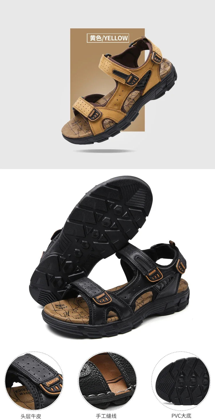 Summer Men's Sandals 2024 Trending Adult Men's Sandal Original Brands Shoes Man's Leather Sandal Sandals for Boys