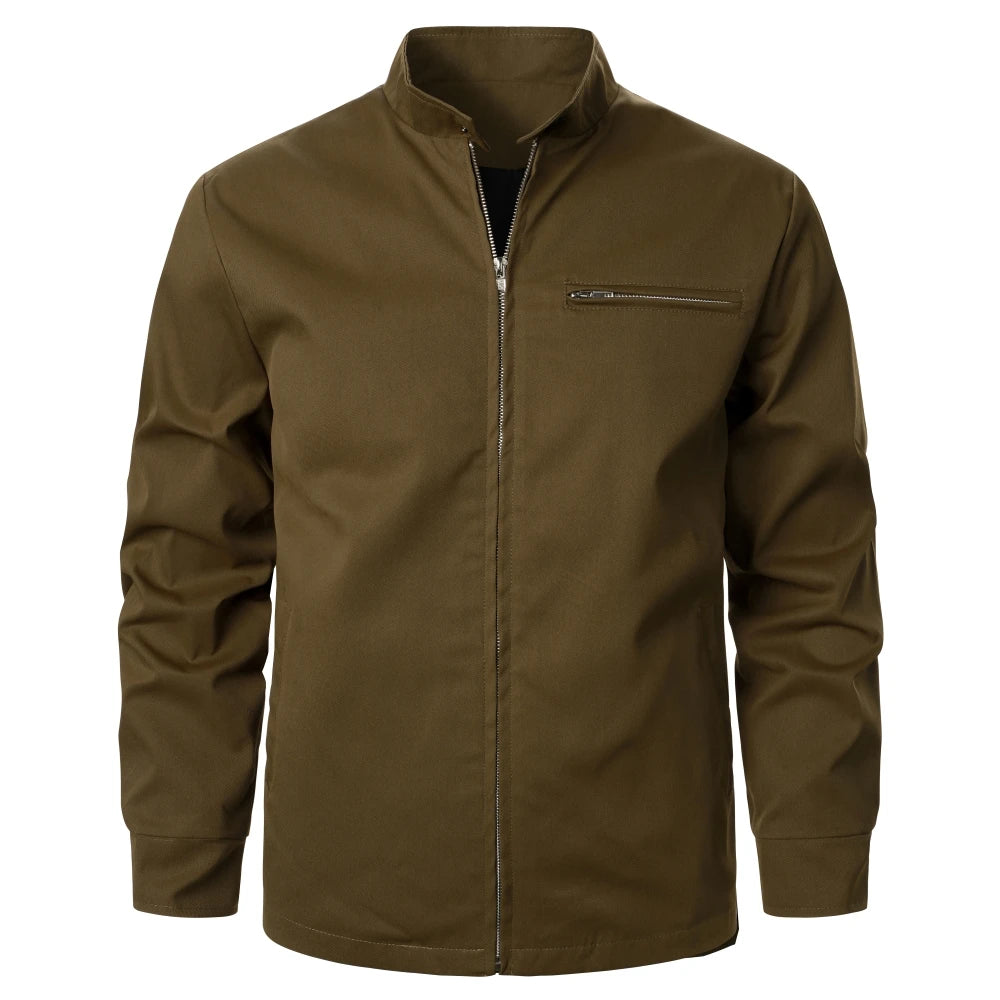 Men's Jacket Coat Solid Color Zipper Regular Fit Windproof Casual Style Men's Coat Outdoor Sports Daily Outfits Gift Men's Coat