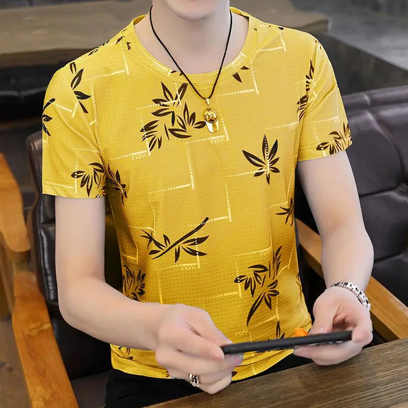 Slim Men's T-shirt Fit Rock Hip Hop Mens Tee Shirts Alphabet Clothes Drawings Streetwear Aesthetic White Striped Ordinary Xl Top