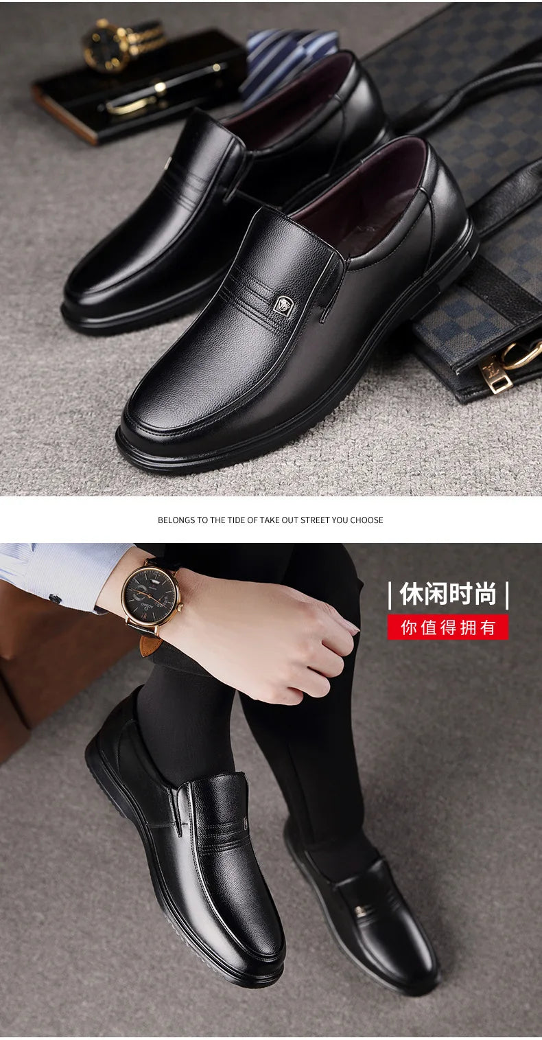 Shoes Men Loafers Genuine Leather Handmade Slip On Business Casual Shoes Classic Soft Leather Hombre Breathable Men Shoes Flat