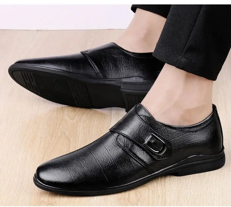 Social Shoe for Men Black Breathable In Summer Brown Dress Shoes Man Clothing High Quality Fashion 2024 Style Leather Casual 39