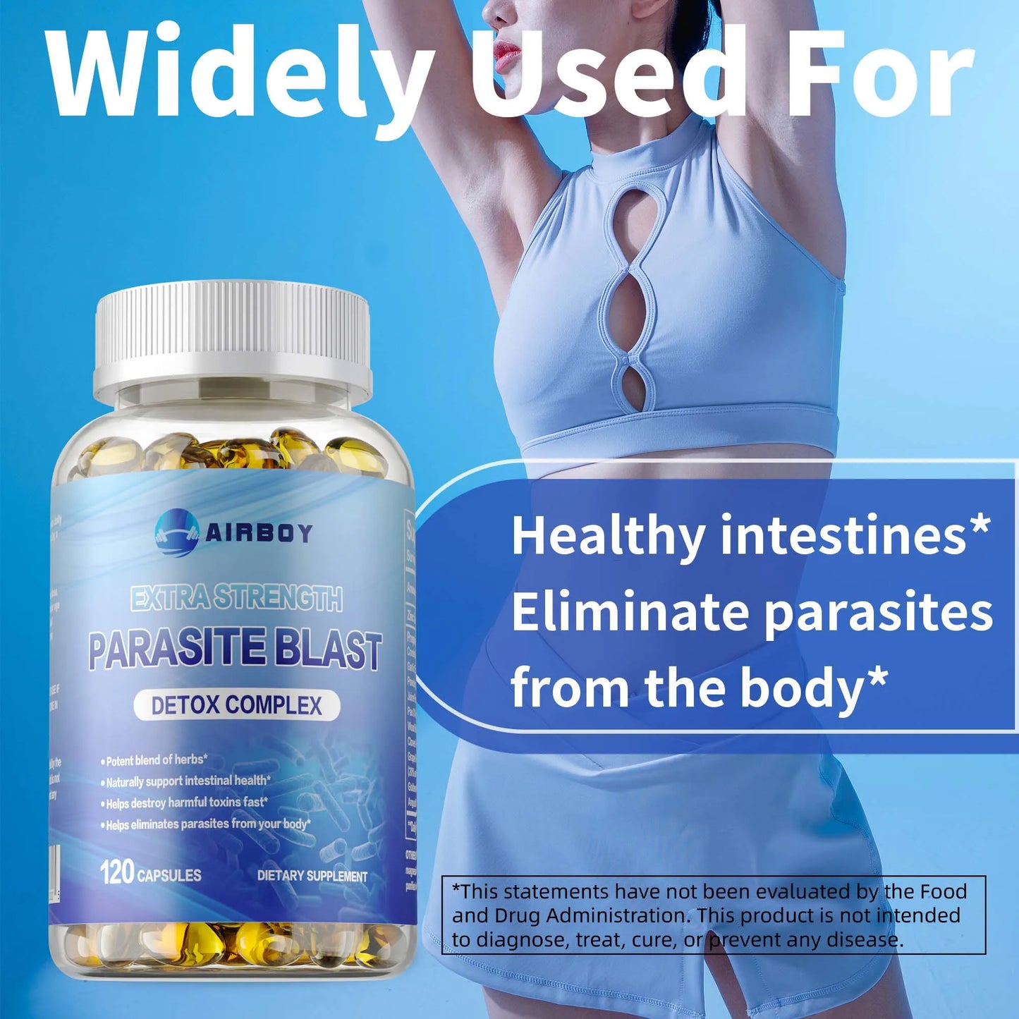 Parasite Blast Detox Complex - Weight Management,Supports Gut Health, Improves Digestion, Metabolism - 120 Capsules