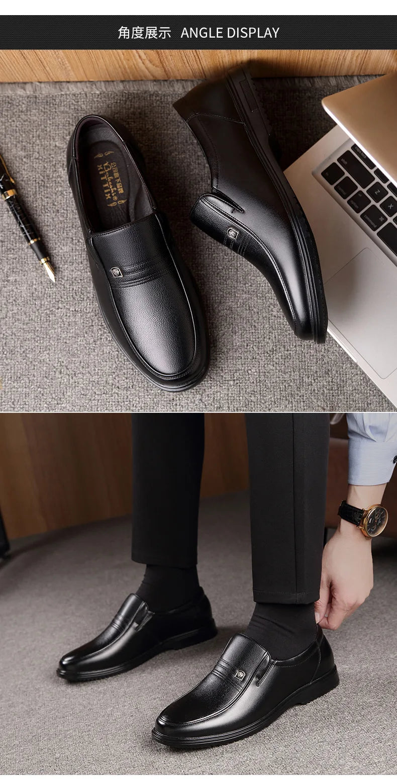 Shoes Men Loafers Genuine Leather Handmade Slip On Business Casual Shoes Classic Soft Leather Hombre Breathable Men Shoes Flat