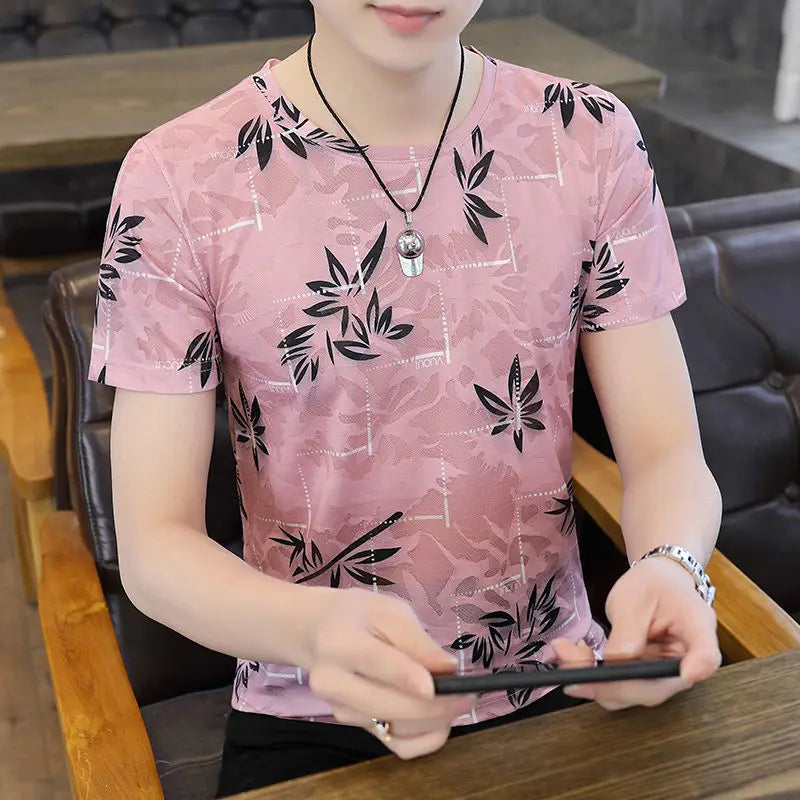 Slim Men's T-shirt Fit Rock Hip Hop Mens Tee Shirts Alphabet Clothes Drawings Streetwear Aesthetic White Striped Ordinary Xl Top