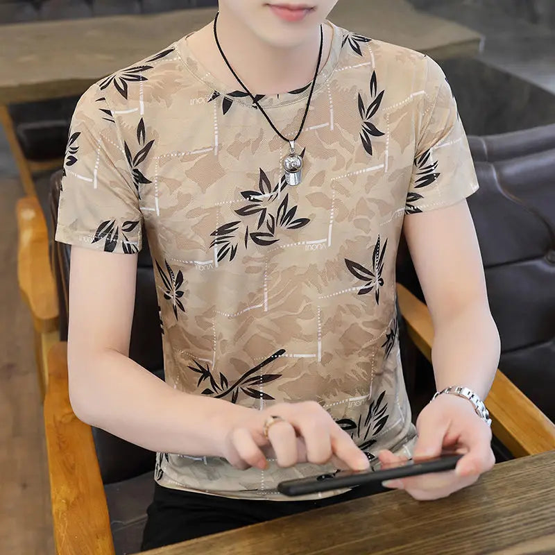 Slim Men's T-shirt Fit Rock Hip Hop Mens Tee Shirts Alphabet Clothes Drawings Streetwear Aesthetic White Striped Ordinary Xl Top