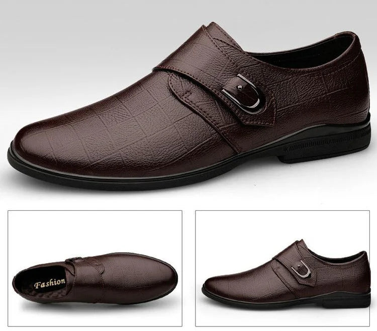 Social Shoe for Men Black Breathable In Summer Brown Dress Shoes Man Clothing High Quality Fashion 2024 Style Leather Casual 39