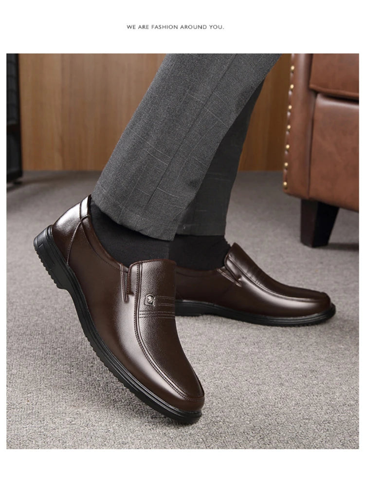 Shoes Men Loafers Genuine Leather Handmade Slip On Business Casual Shoes Classic Soft Leather Hombre Breathable Men Shoes Flat