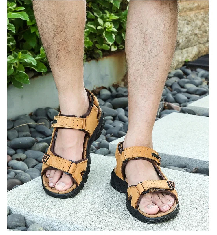 Summer Men's Sandals 2024 Trending Adult Men's Sandal Original Brands Shoes Man's Leather Sandal Sandals for Boys