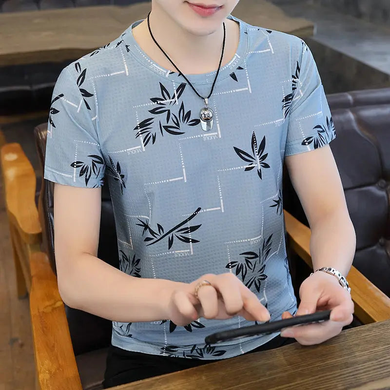 Slim Men's T-shirt Fit Rock Hip Hop Mens Tee Shirts Alphabet Clothes Drawings Streetwear Aesthetic White Striped Ordinary Xl Top