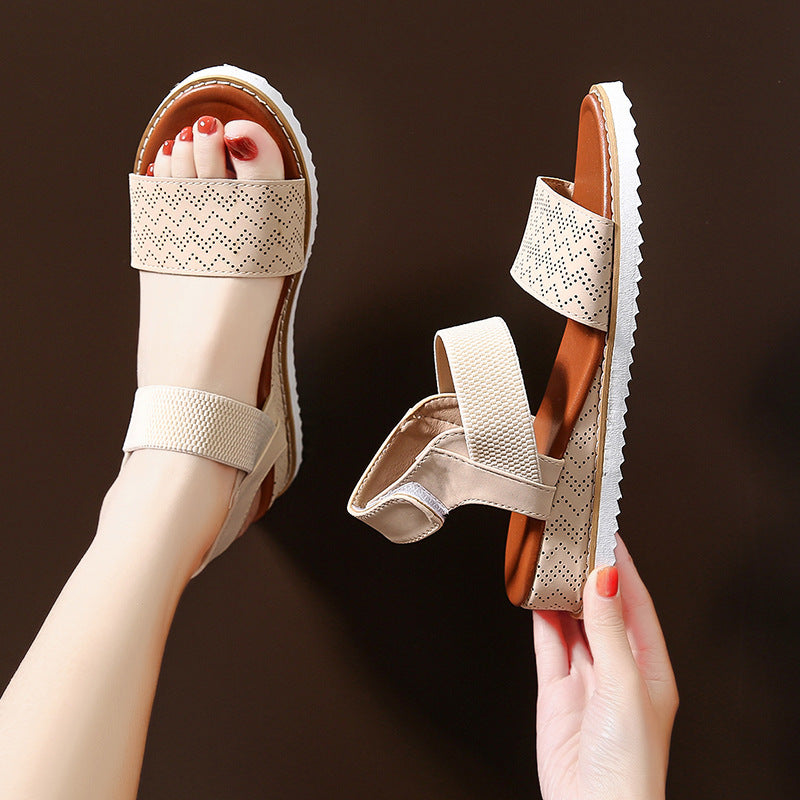 New Lightweight Wedge Heel Front And Rear Strap Sandals Women