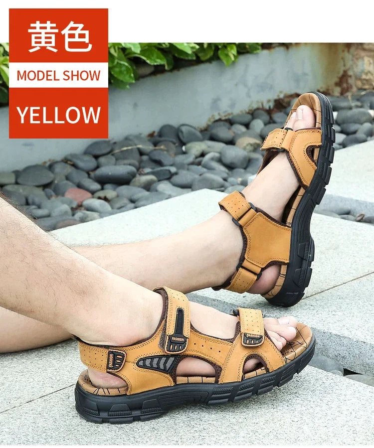 Summer Men's Sandals 2024 Trending Adult Men's Sandal Original Brands Shoes Man's Leather Sandal Sandals for Boys