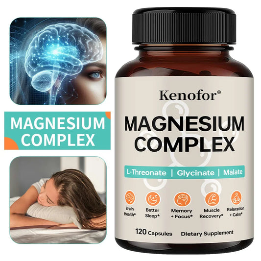 Magnesium Complex Supplement with L-threonine, Glycine, and Malate To Support Brain Health, Memory, Concentration, and Sleep