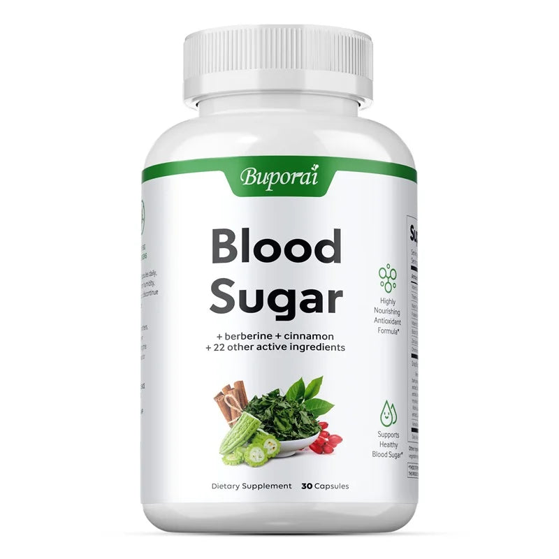 Blood Sugar Capsules - Supports Blood Sugar Balance, Promotes Metabolism, Digestion and Heart Health