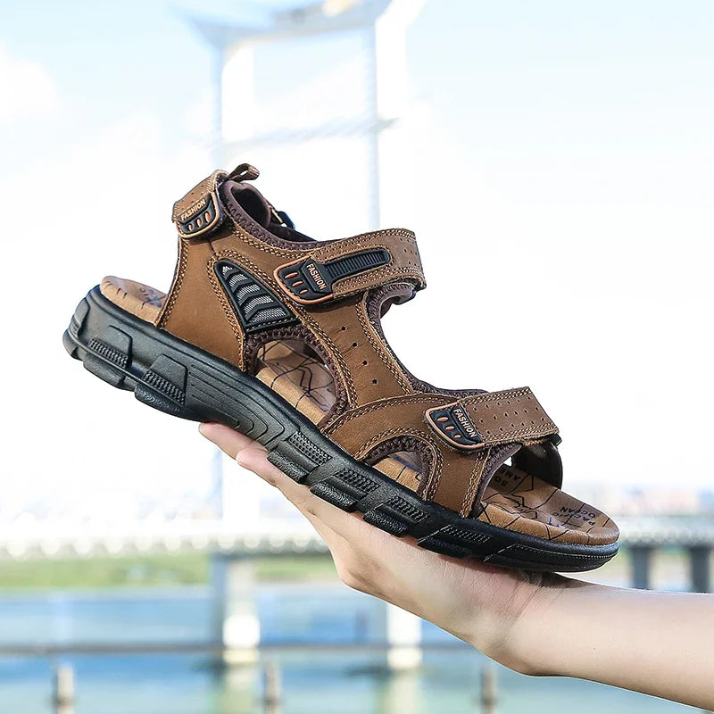 Summer Men's Sandals 2024 Trending Adult Men's Sandal Original Brands Shoes Man's Leather Sandal Sandals for Boys