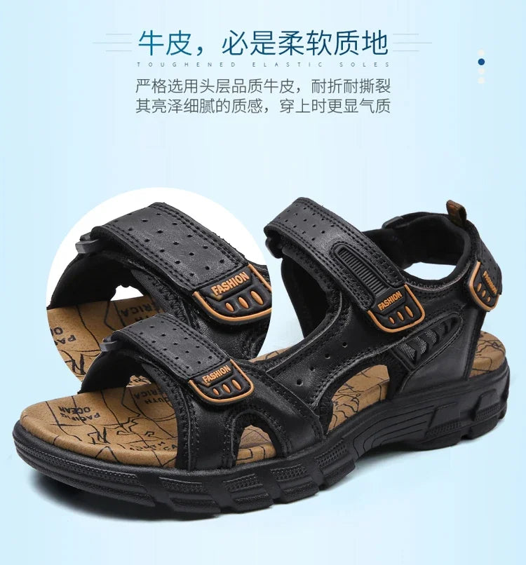 Summer Men's Sandals 2024 Trending Adult Men's Sandal Original Brands Shoes Man's Leather Sandal Sandals for Boys