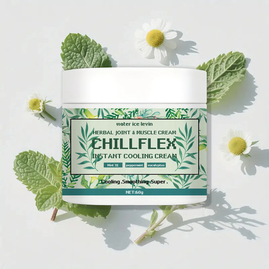 Water Ice Levin CHILLFLEH Cream: Instant Cooling Herbal Relief with Mint & Eucalyptus for Joints & Muscles. 60g.