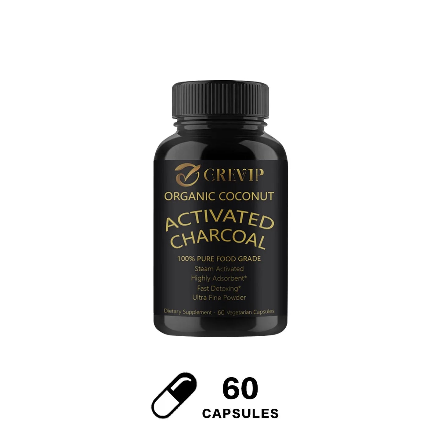 Activated Coconut Charcoal - Relieves Gas, Bloating and Natural Detoxification, Metabolism