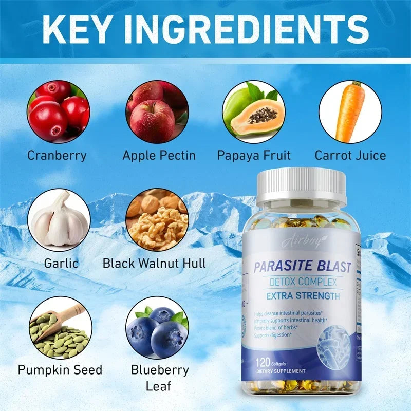 Parasite Blast Detox Complex - Eliminates Parasites, Relieves Indigestion, Supports Gastrointestinal Health