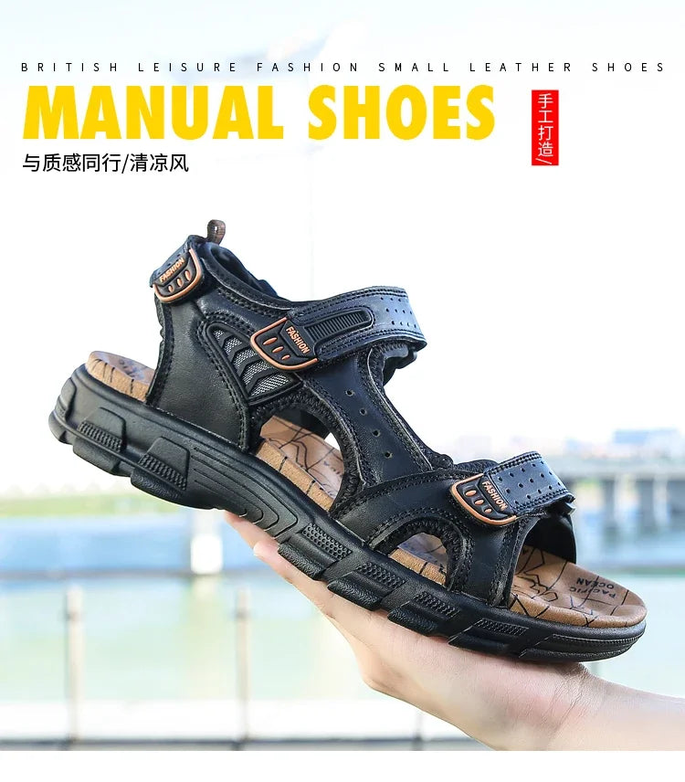 Summer Men's Sandals 2024 Trending Adult Men's Sandal Original Brands Shoes Man's Leather Sandal Sandals for Boys
