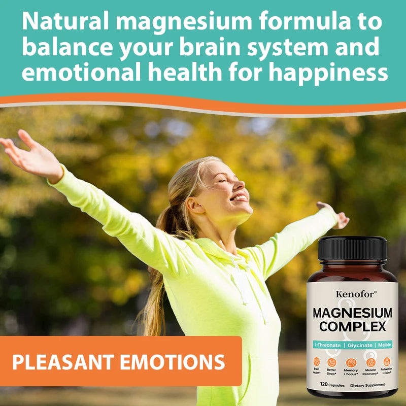 Magnesium Complex Supplement with L-threonine, Glycine, and Malate To Support Brain Health, Memory, Concentration, and Sleep