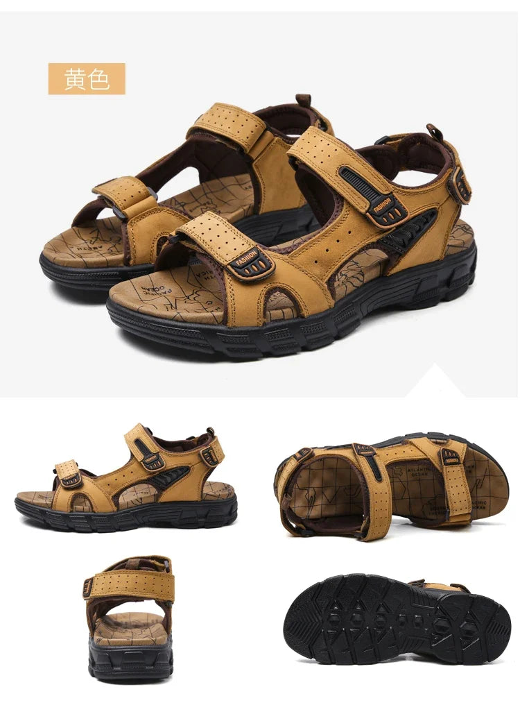 Summer Men's Sandals 2024 Trending Adult Men's Sandal Original Brands Shoes Man's Leather Sandal Sandals for Boys