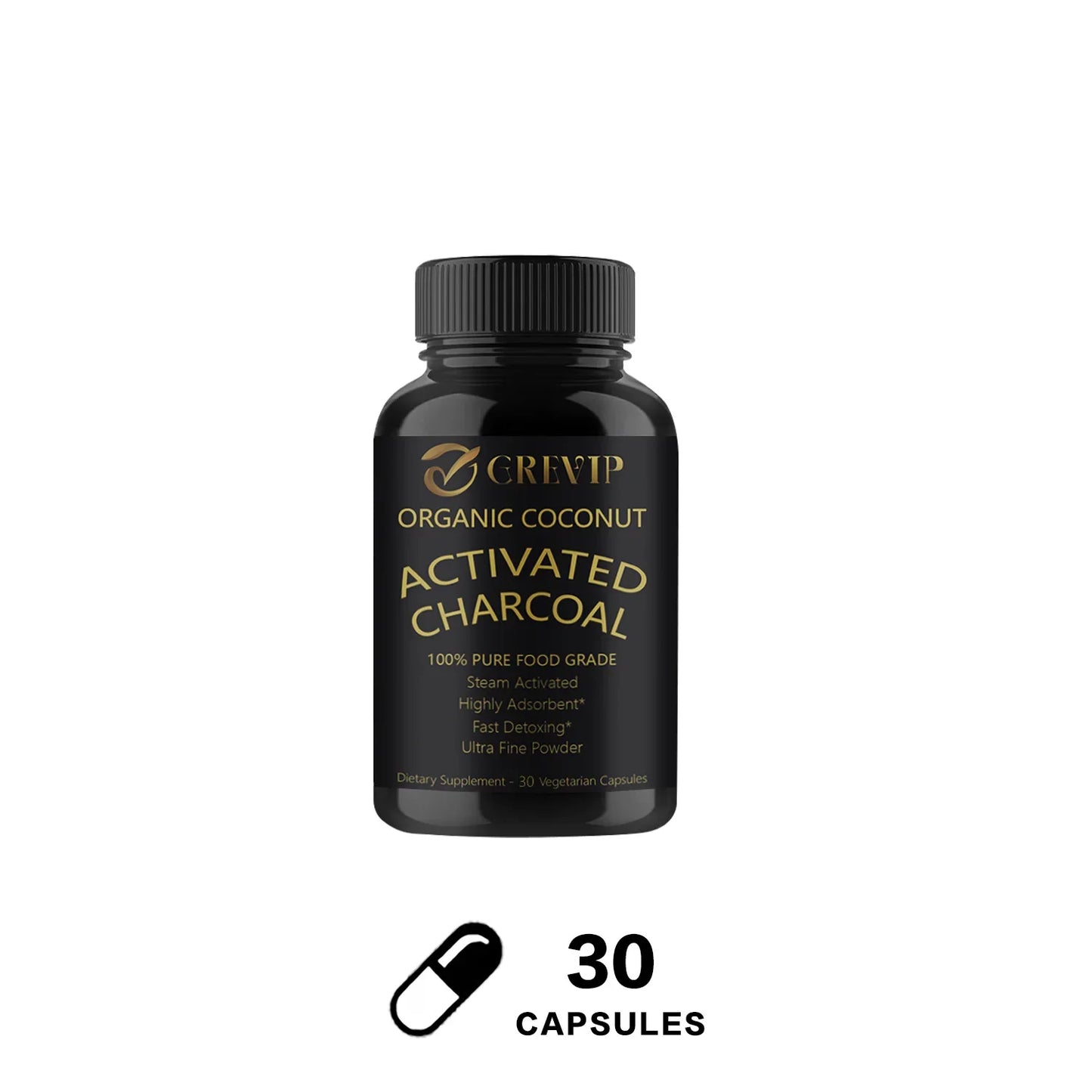 Activated Coconut Charcoal - Relieves Gas, Bloating and Natural Detoxification, Metabolism