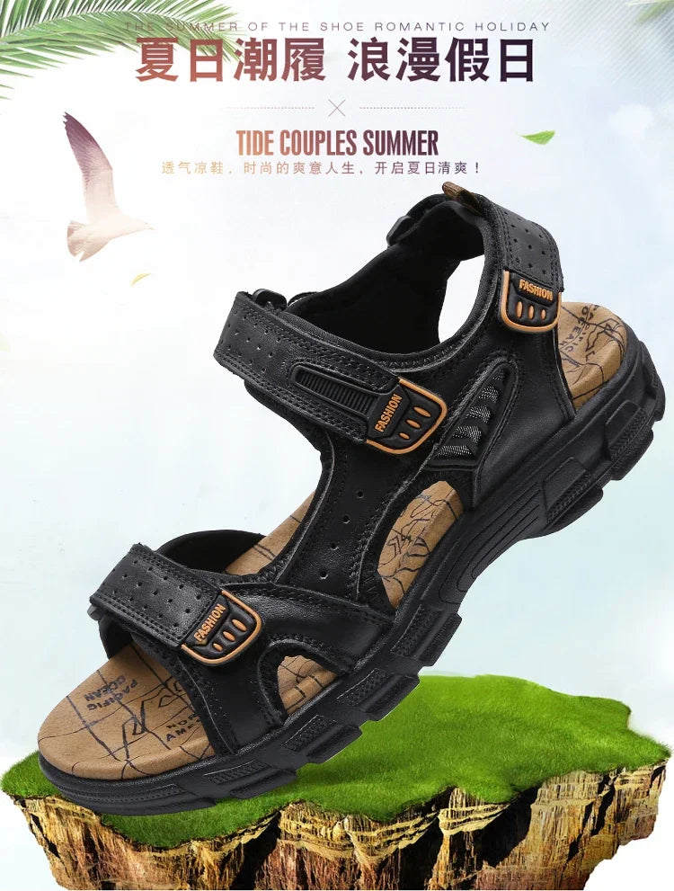 Summer Men's Sandals 2024 Trending Adult Men's Sandal Original Brands Shoes Man's Leather Sandal Sandals for Boys