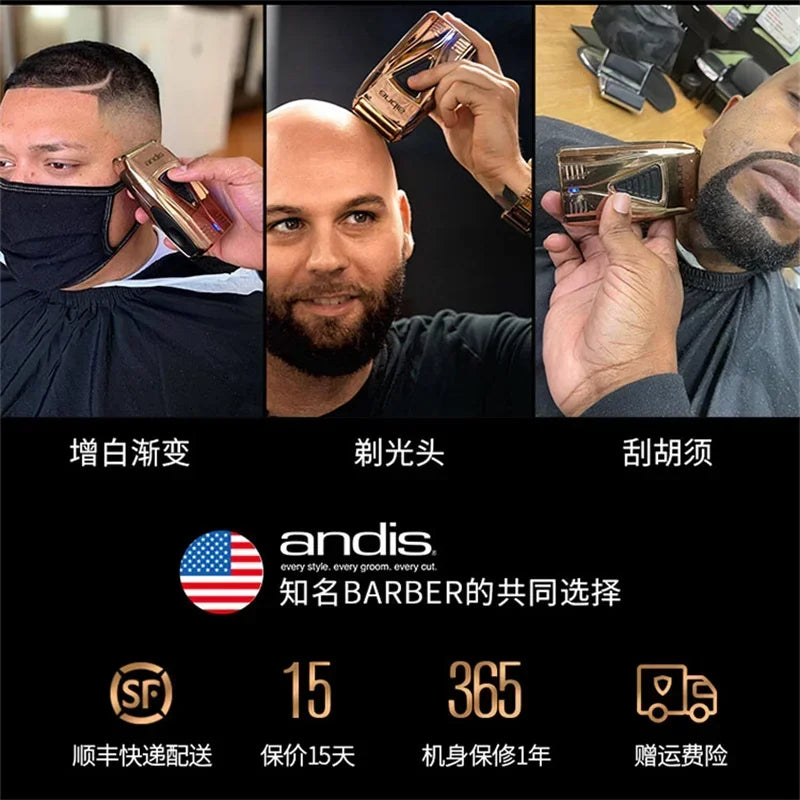 Andis Profoil Lithium Plus 17225 Barber Hair Cleaning Electric Shaver For Men Beard Stubble Razor Bald Shaving Machine Charger