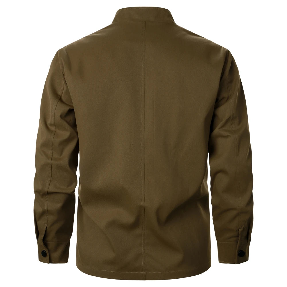 Men's Jacket Coat Solid Color Zipper Regular Fit Windproof Casual Style Men's Coat Outdoor Sports Daily Outfits Gift Men's Coat