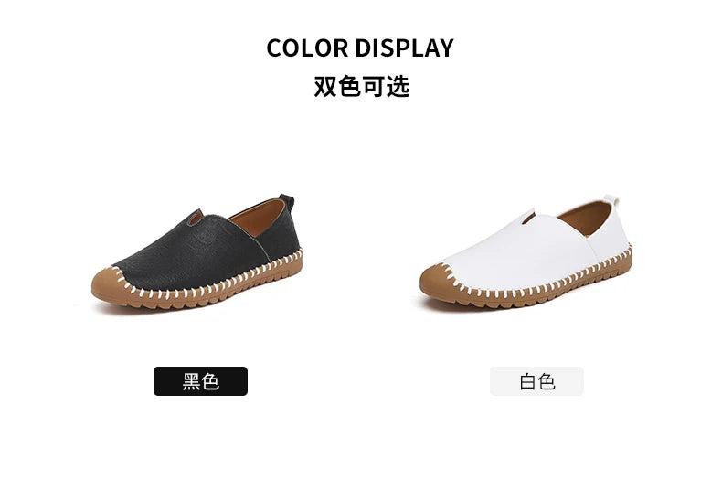 Summer Plus Size Men's Leather Shoes Simple Oxford Sole Casual Shoes Comfortable Soft Sole Lightweight Non-Slip Loafers