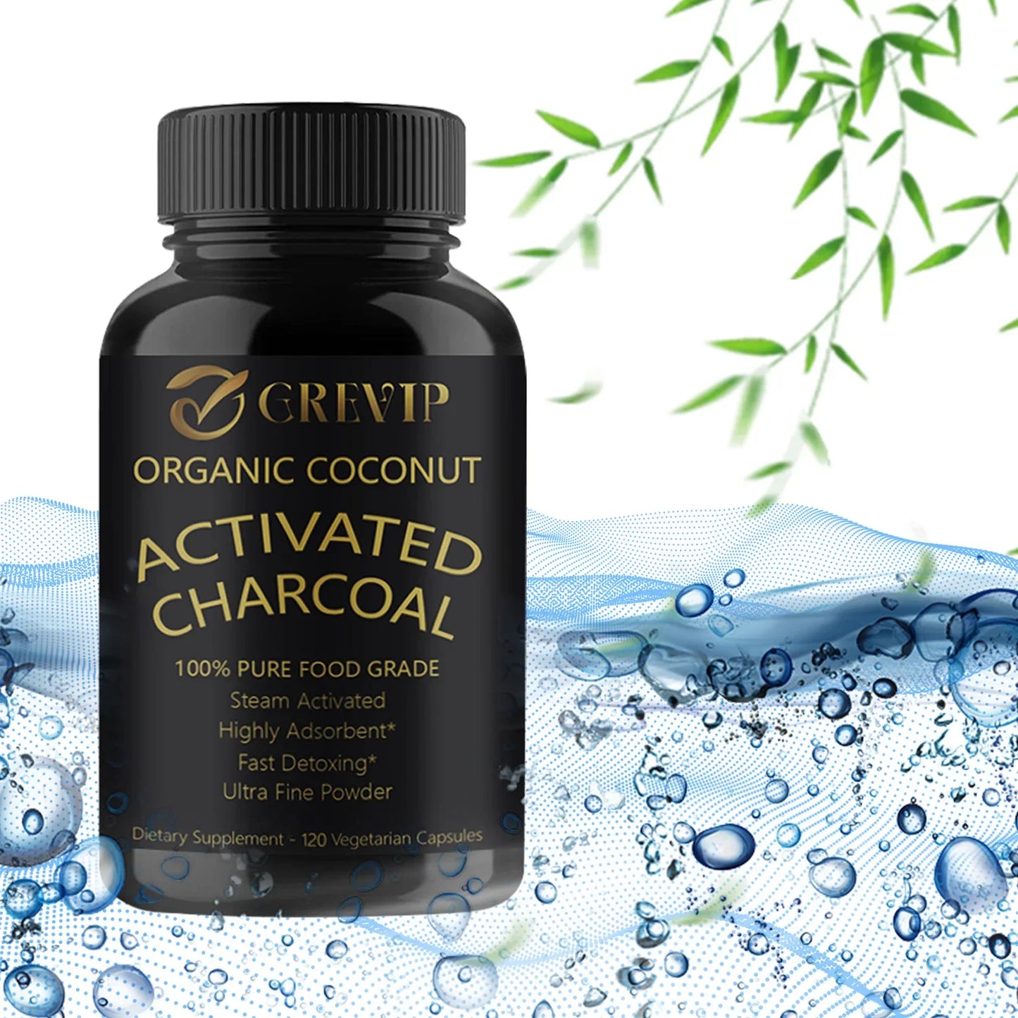 Activated Coconut Charcoal - Relieves Gas, Bloating and Natural Detoxification, Metabolism