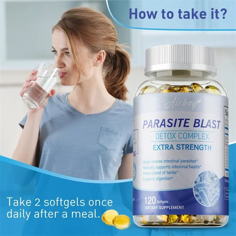 Parasite Blast Detox Complex - Eliminates Parasites, Relieves Indigestion, Supports Gastrointestinal Health