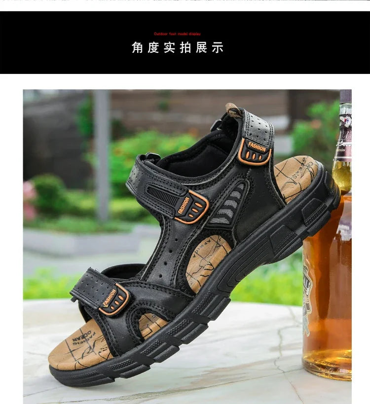 Summer Men's Sandals 2024 Trending Adult Men's Sandal Original Brands Shoes Man's Leather Sandal Sandals for Boys