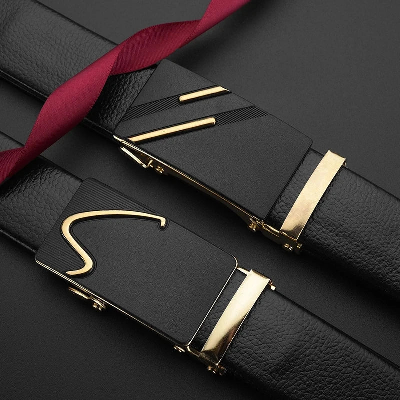 Fashion Business Men's Belt Genuine Luxury Brand Belt Metal Buckle Belt High-Quality PU Leather Soft Belt With Cargo Pants Jeans