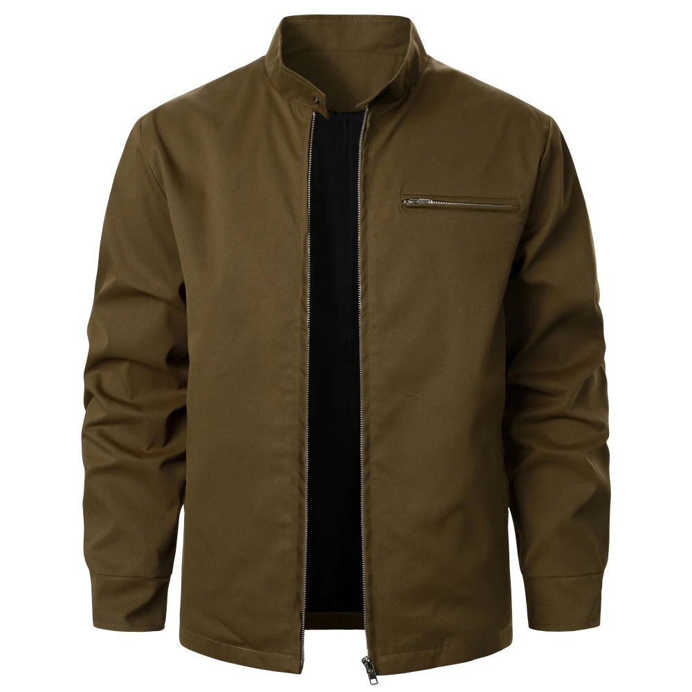 Men's Jacket Coat Solid Color Zipper Regular Fit Windproof Casual Style Men's Coat Outdoor Sports Daily Outfits Gift Men's Coat
