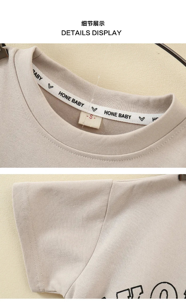 Summer Teenage Boy Clothes Set Children Girls Letter Tshirt and Shorts 2pcs Suit Kid Short Sleeve Top Bottom Outfits Tracksuit